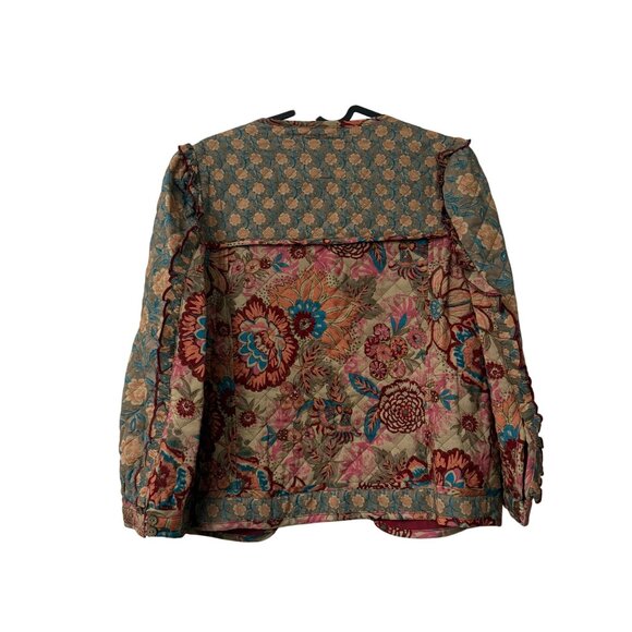 John Mark Multicolor Wild Side Ruffle Floral Quilted Jacket Womens XSmall NEW - Picture 6 of 8